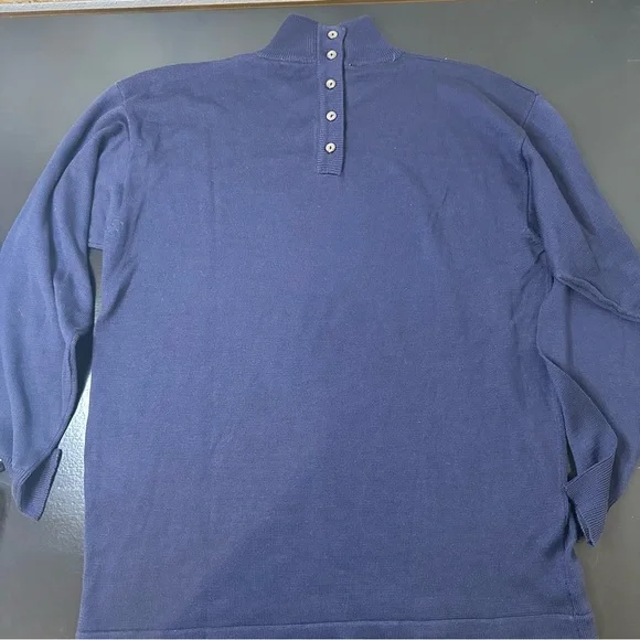 Vtg Talbots Women's 100% Silk Blue Turtleneck Sweater Business Casual - Picture 2 of 8